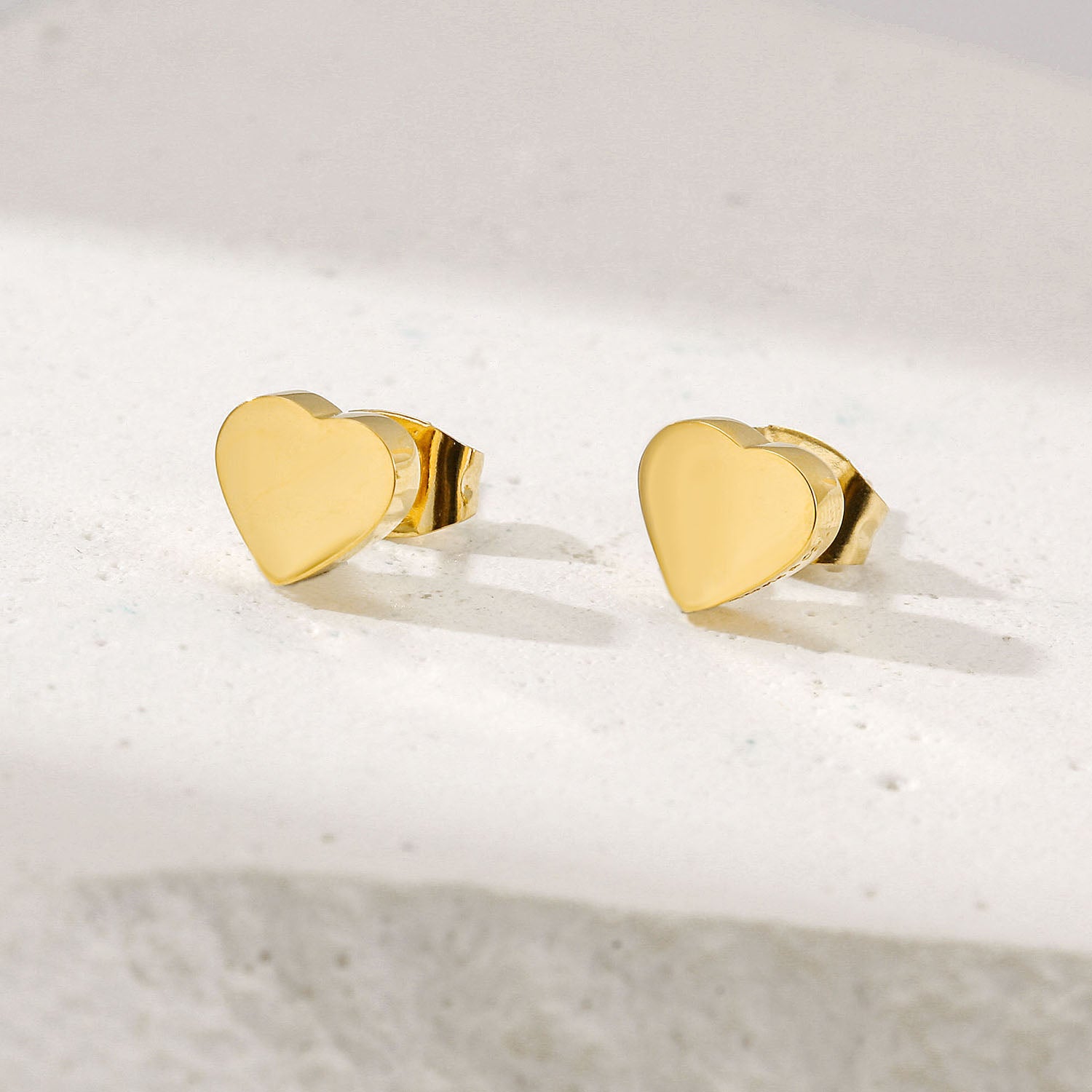 Mini Golden Heart Studs