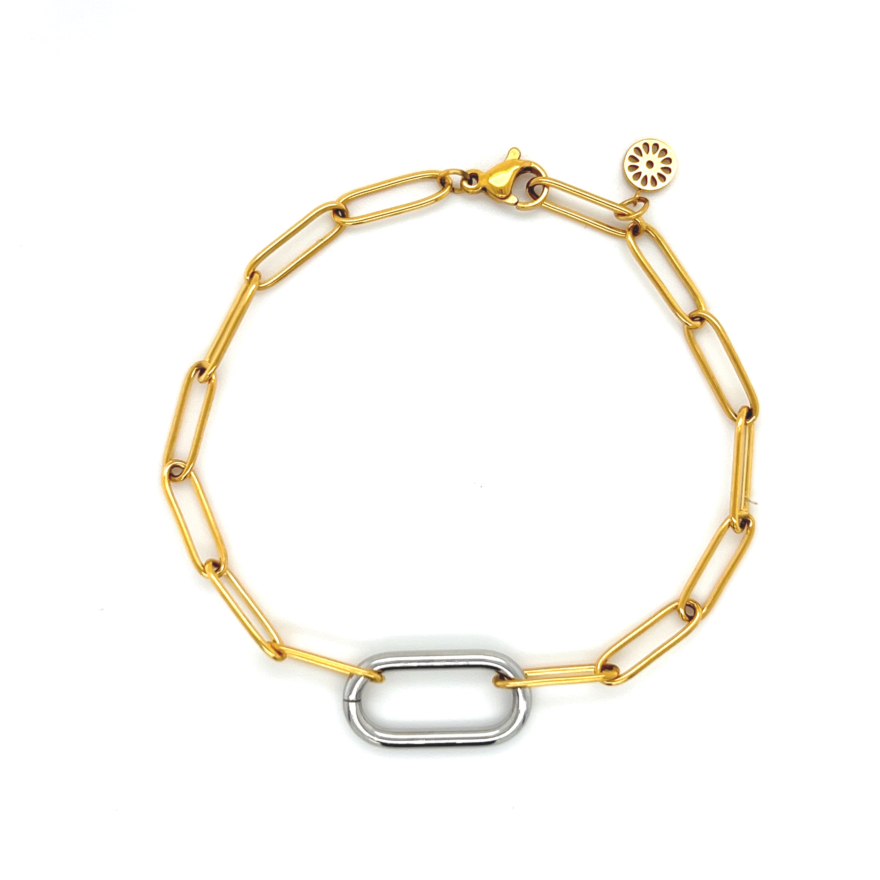 Two Tone Paperclip Bracelet