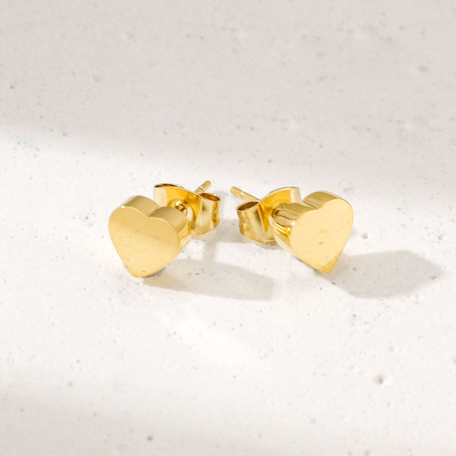 Mini Golden Heart Studs