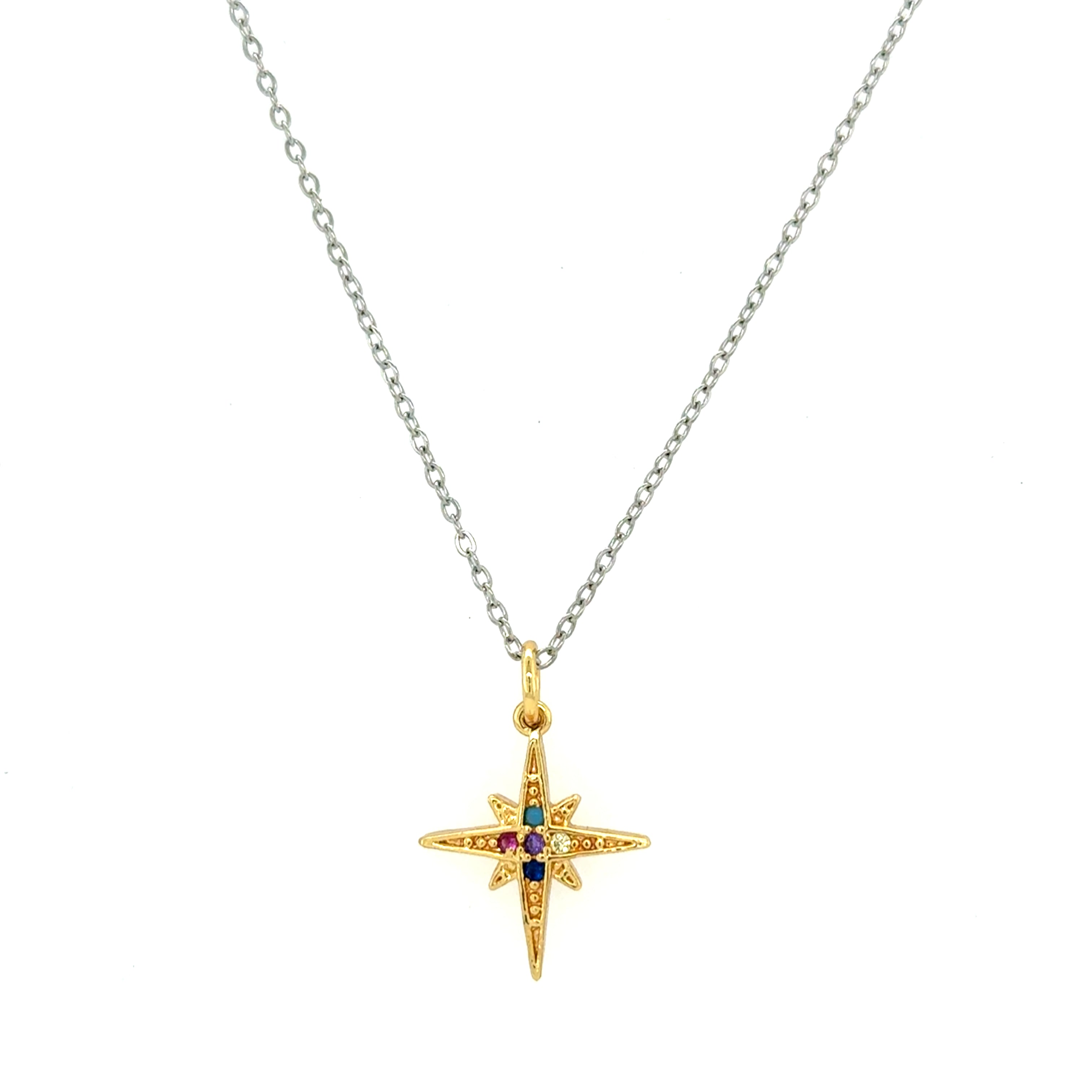 Two Tone Star Necklace