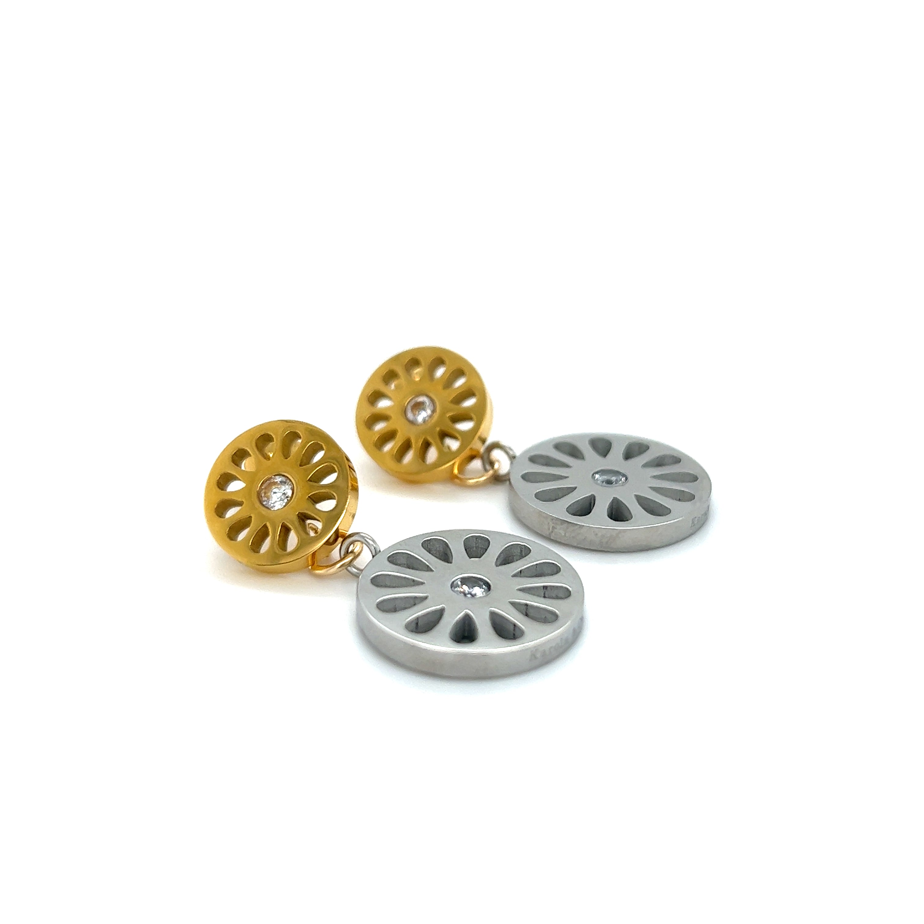 Signature Earrings Two Tone