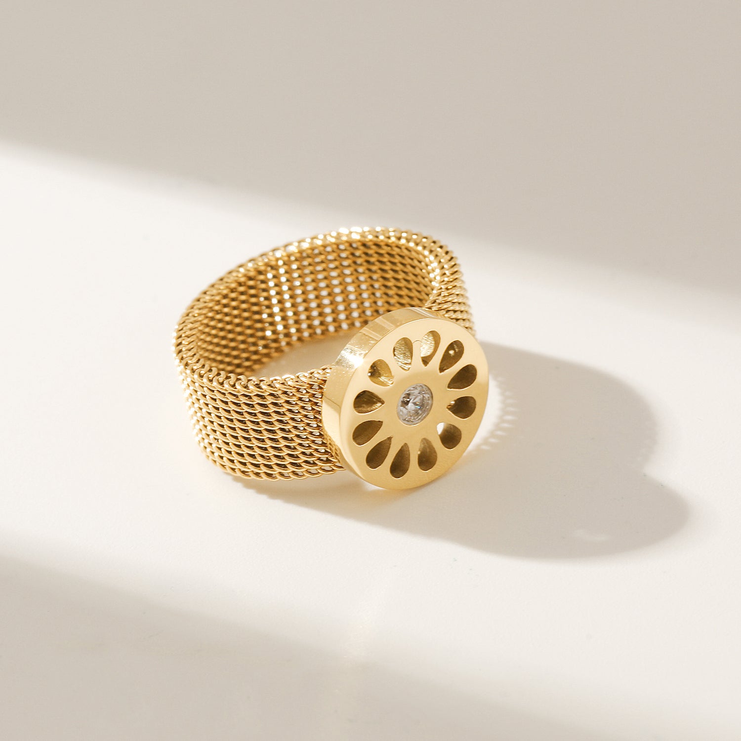 Signature Mesh Ring - Gold